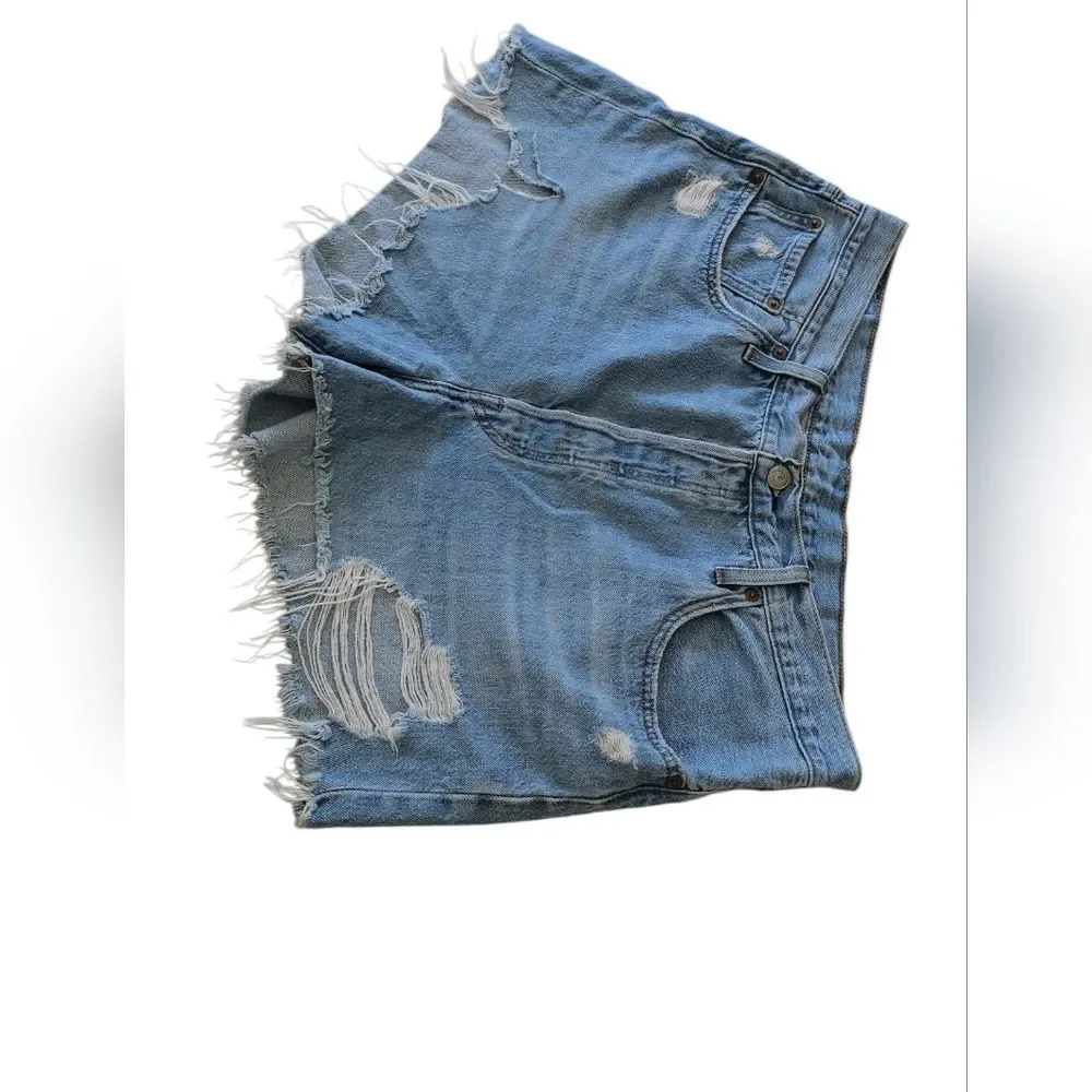 Light Blue Distressed Denim Women's Shorts. Great Condition.